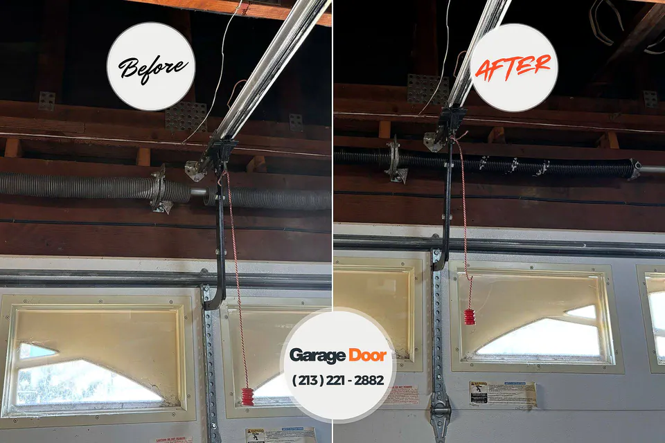 Before and after: garage door repair San Juan Bautista, CA